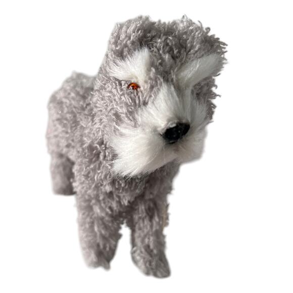 Dog Christmas Ornament Grey Faux Fur Snauzer Holidays Home Decor - Picture 6 of 6